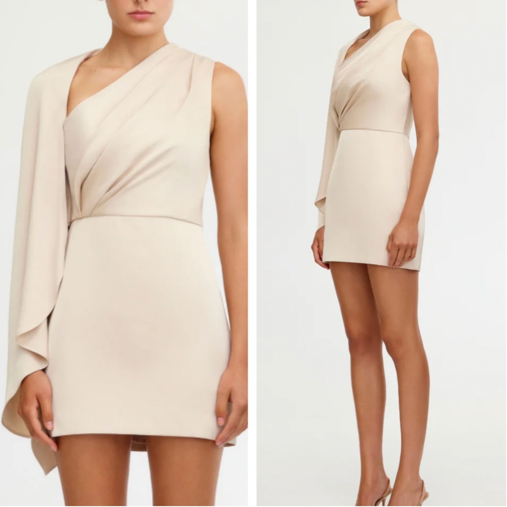 Significant Other Revolve Annabel Mini Dress - Oatmeal Light Beige Cream Party